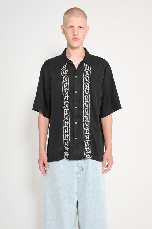 Polar Skate Co. Double P Bowling Shirt Black  White