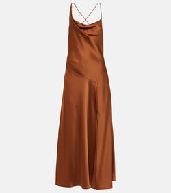 Polo Ralph Lauren Asymmetric satin maxi dress