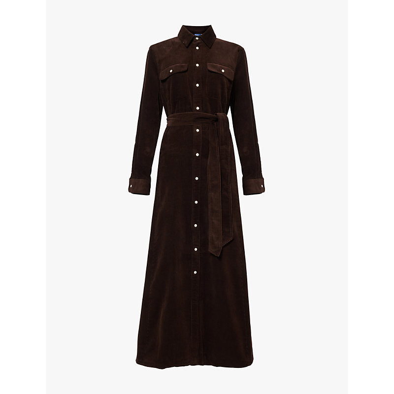 Polo Ralph Lauren Belted-waist corduroy maxi dress