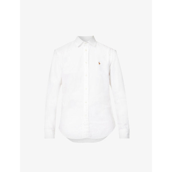 Womens Polo Ralph Lauren Brand-embroidered regular-fit cotton shirt