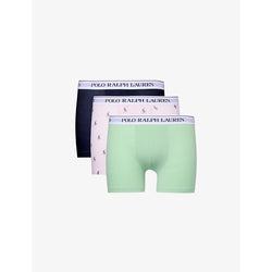 Polo Ralph Lauren Branded-waistband mid-rise pack of three stretch-cotton boxer briefs