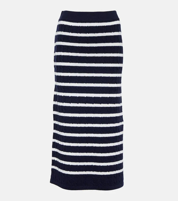 Polo Ralph Lauren Cable-knit wool midi skirt | LYBSTORE