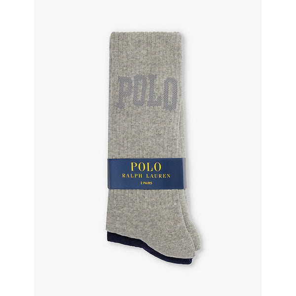 Polo Ralph Lauren Logo-embroidered crew-length pack of two cotton-blend socks