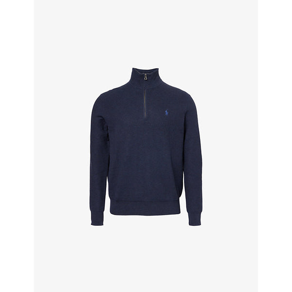 Polo Ralph Lauren Logo-embroidered half-zip cotton-knit sweatshirt