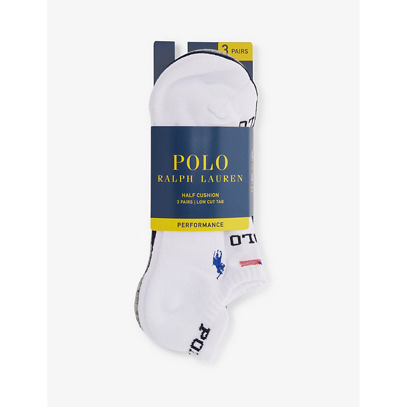  Polo Ralph Lauren Logo-intarsia pack of three cotton-blend socks