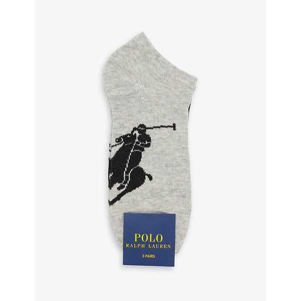 Polo Ralph Lauren Logo-print pack of three cotton-blend socks