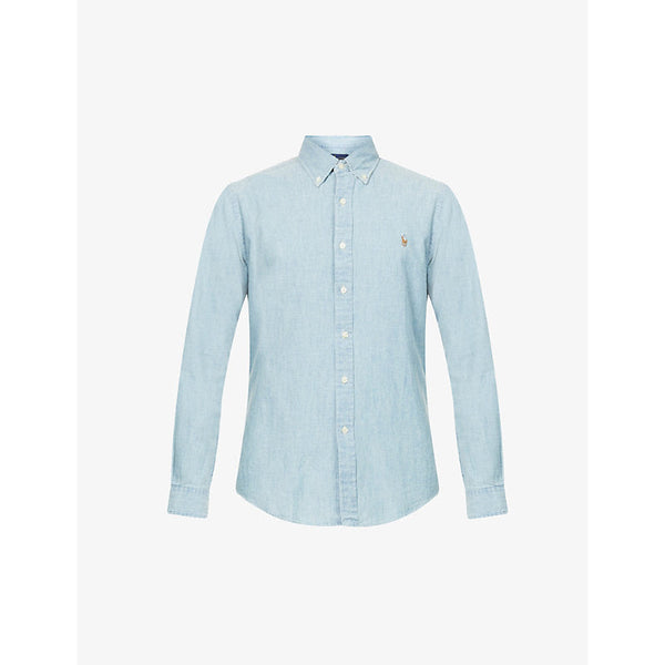 Polo Ralph Lauren Long-sleeved button-down slim-fit cotton chambray shirt