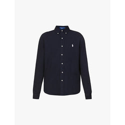 Polo Ralph Lauren Long-sleeved logo-embroidered slim-fit cotton shirt