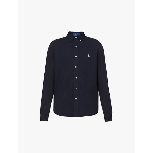 Polo Ralph Lauren Long-sleeved logo-embroidered slim-fit cotton shirt