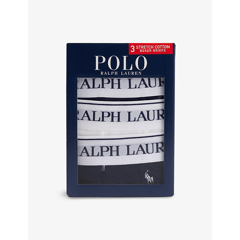 Mens Polo Ralph Lauren Pack of three branded cotton-blend stretch-jersey boxers