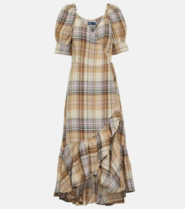 Polo Ralph Lauren Plaid linen dress | LYBSTORE