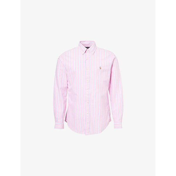 Polo Ralph Lauren Striped Brand-Embroidery Regular-Fit Cotton-Poplin Shirt