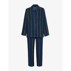 Mens Polo Ralph Lauren Striped button-front cotton-flannel pyjama set