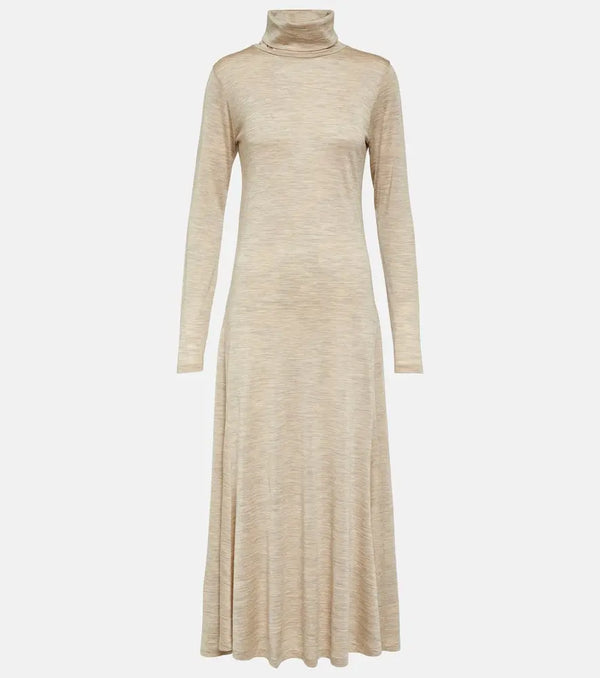 Polo Ralph Lauren Wool-blend jersey midi dress | LYBSTORE