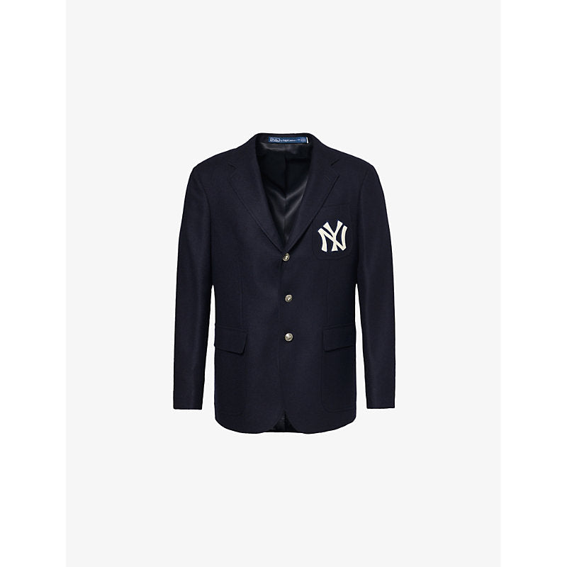 Mens Polo Ralph Lauren x MLB Collection brand-appliqué single-breasted wool blazer