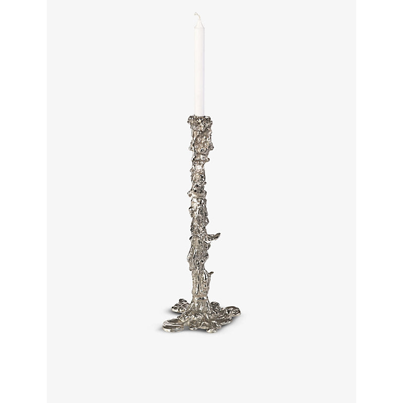 Pols Potten Drip plated aluminium candle holder 50cm | LYBSTORE