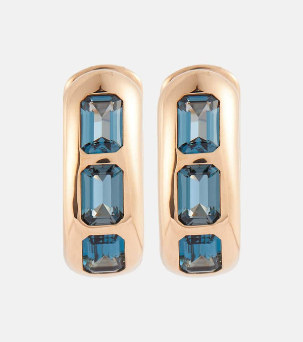 Pomellato Iconica 18kt rose gold earrings with blue topaz