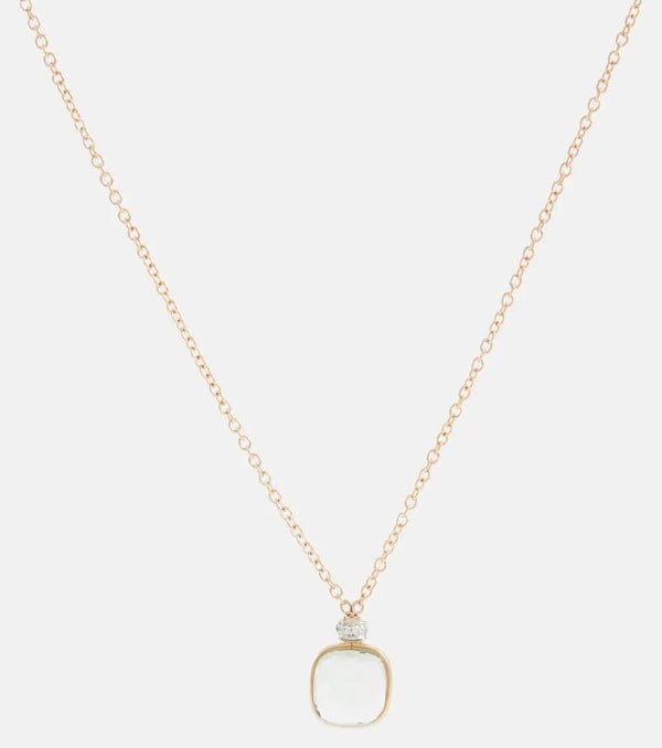 Pomellato Nudo 18kt gold necklace with prasiolite and diamonds | LYBSTORE