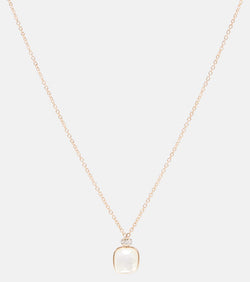 Pomellato Nudo 18kt rose and white gold necklace with topaz, mother-of-pearl, and diamonds