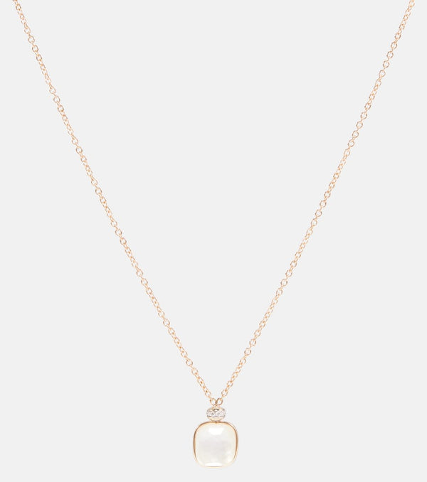 Pomellato Nudo 18kt rose and white gold necklace with topaz, mother-of-pearl, and diamonds