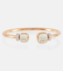 Pomellato Nudo 18kt rose gold bangle with prasiolites and diamonds