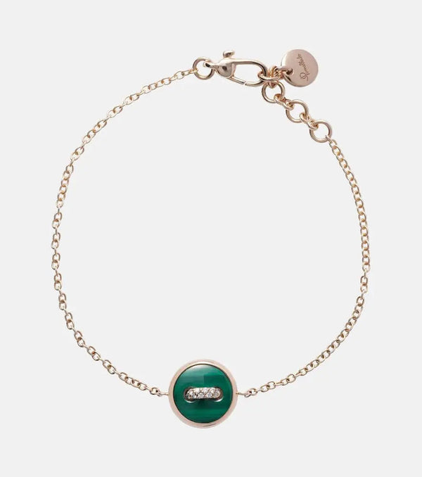 Pomellato Pom Pom Dot 18kt rose gold chain bracelet with gemstones | LYBSTORE