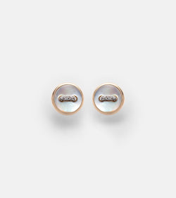 Pomellato Pom Pom Dot 18kt rose gold earrings with mother of pearl and diamonds