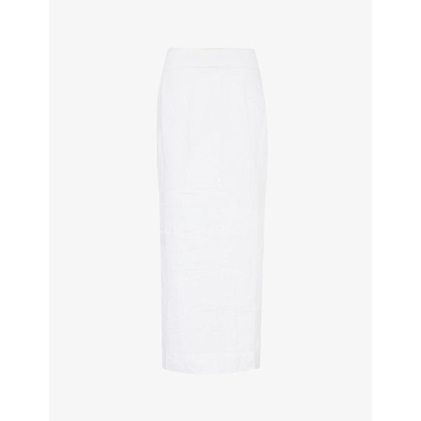 Womens Posse Emma mid-rise linen maxi skirt