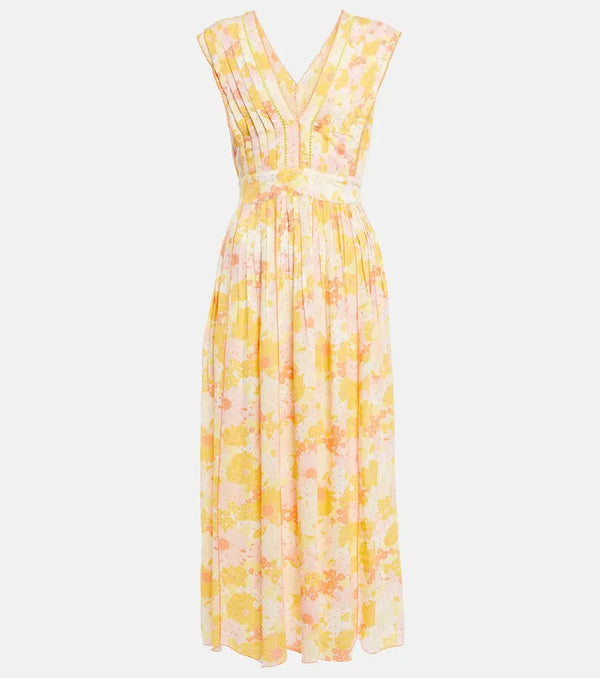 Poupette St Barth Agnes floral midi dress | LYBSTORE