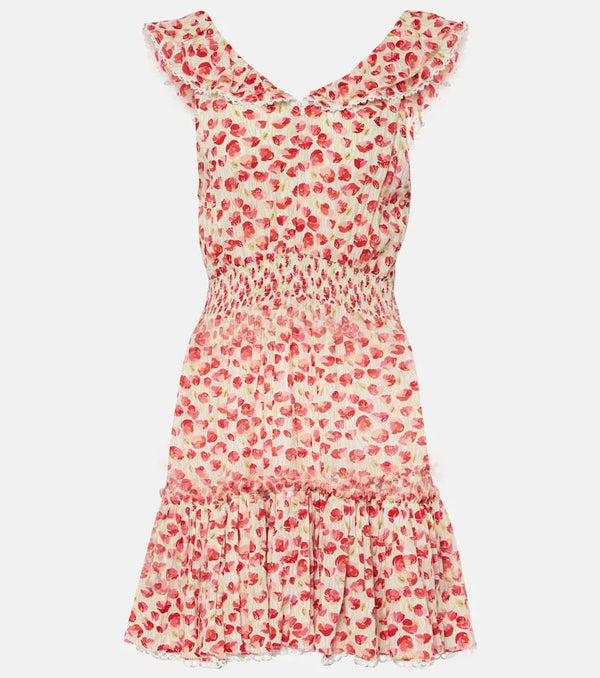 Poupette St Barth Bruna polka-dot ruffled minidress