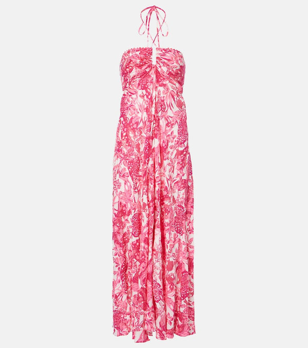 Poupette St Barth Carla printed halterneck maxi dress