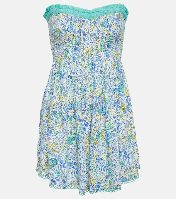 Poupette St Barth Claire floral bandeau minidress | LYBSTORE