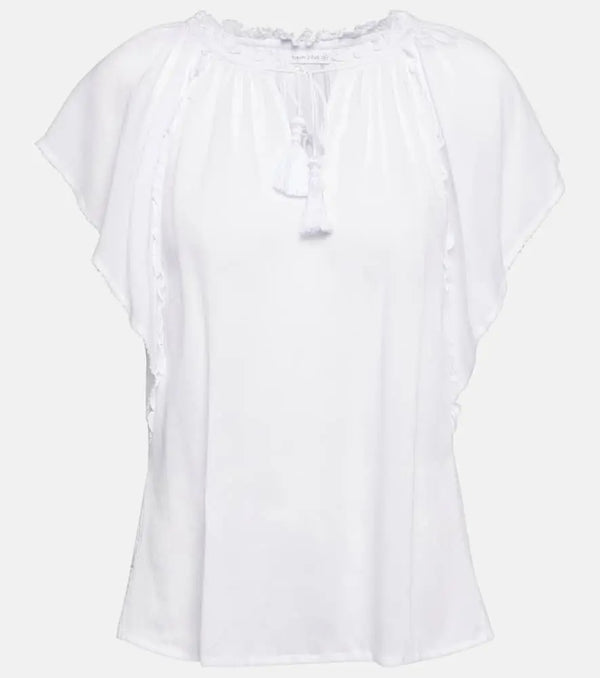 Poupette St Barth Elsa ruffle-trimmed top