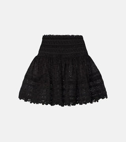 Poupette St Barth Galia smocked miniskirt | LYBSTORE