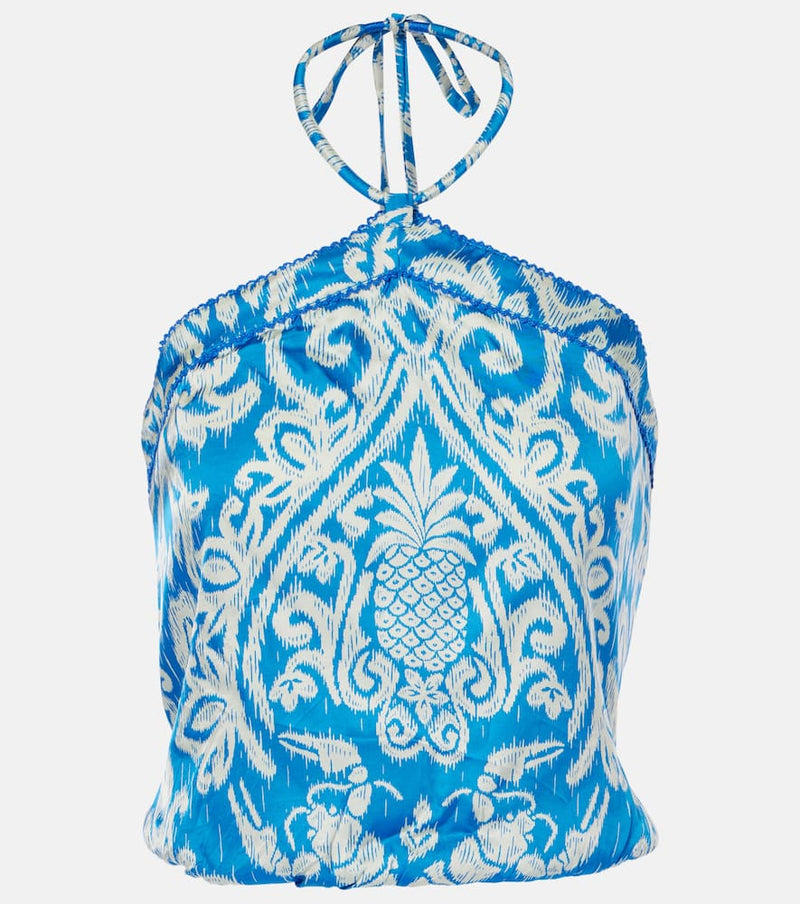 Poupette St Barth Isabelle printed halterneck top