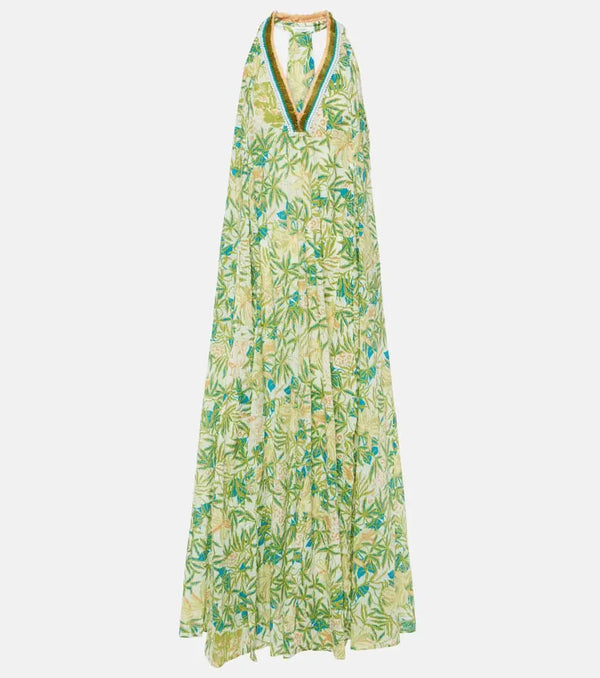 Poupette St Barth Nava floral cotton maxi dress | LYBSTORE