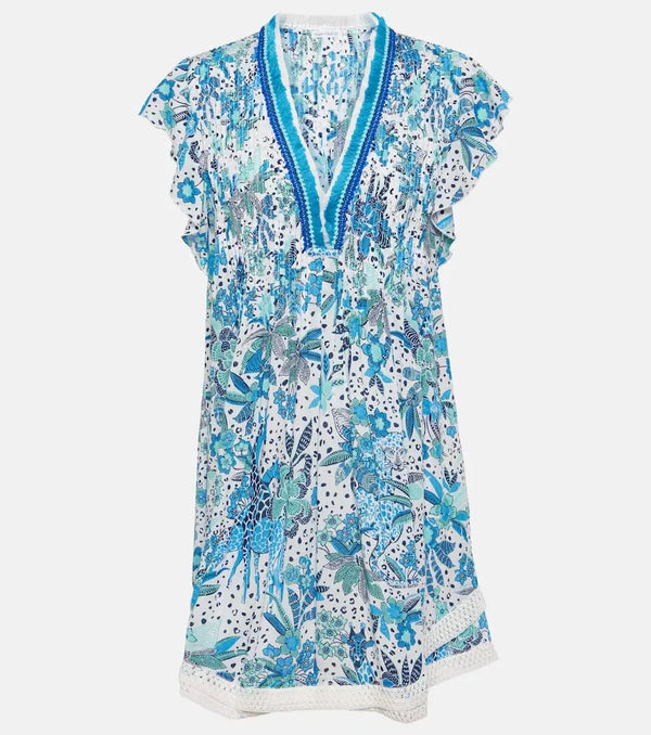 Poupette St Barth Sasha floral ruffled minidress | LYBSTORE