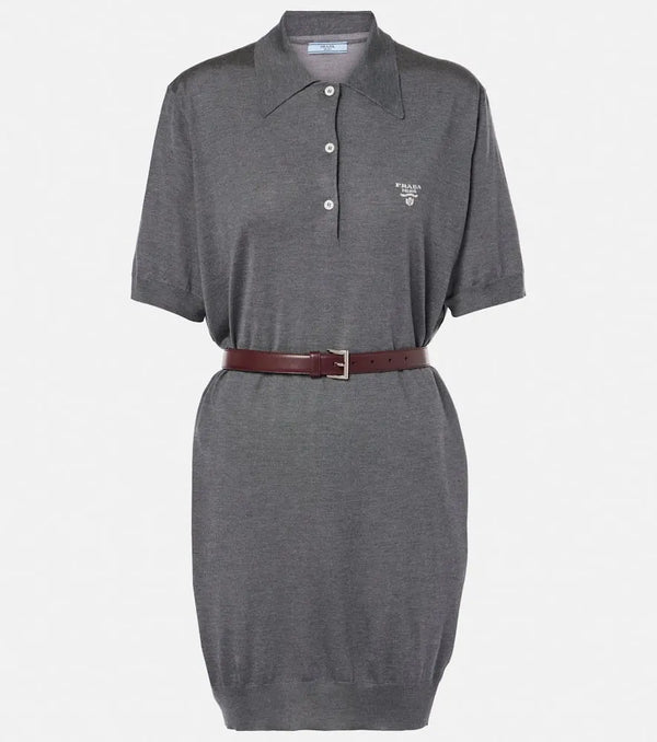 Prada Belted silk polo dress | LYBSTORE