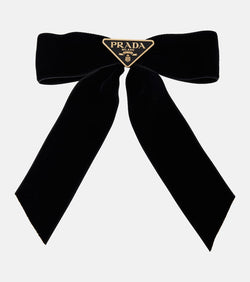 Prada Bow-detail velvet hair clip