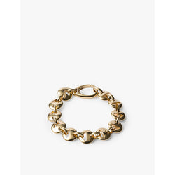 Womens Prada Brand-engraved gold-toned metal bracelet