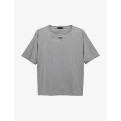 Prada Brand-plaque oversized-fit cotton-jersey T-shirt