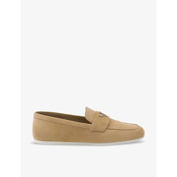 Prada Brand-plaque suede loafers