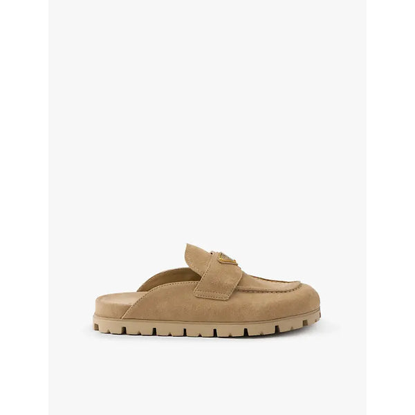 Prada Brand-plaque suede mules