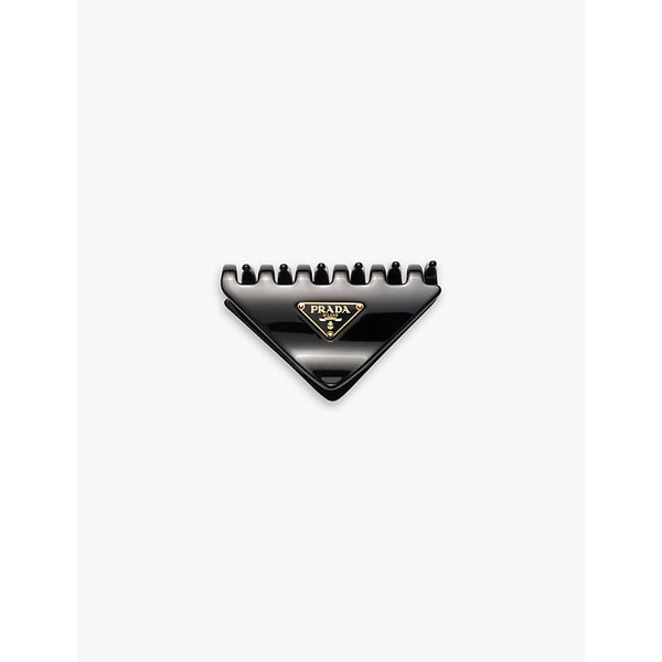 Womens Prada Brand-plaque triangle acrylic claw clip