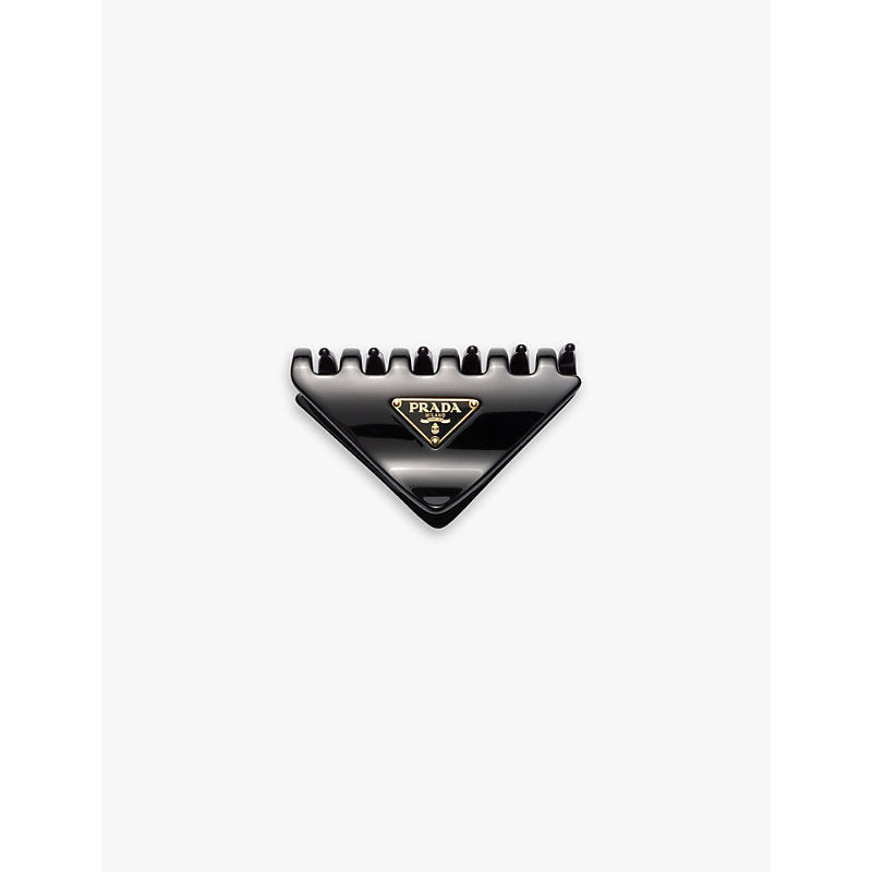 Prada Brand-plaque triangle acrylic claw clip