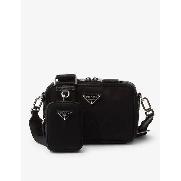 Prada Brique leather and recycled-nylon shoulder bag | Prada