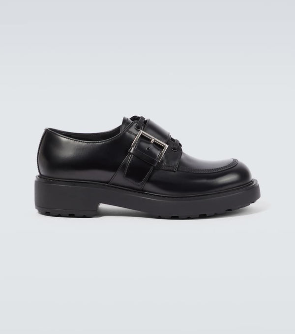 Prada Brushed leather lace-up derbies