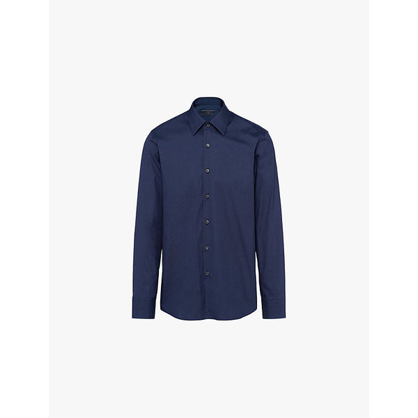 Mens Prada Collared slim-fit cotton-blend shirt