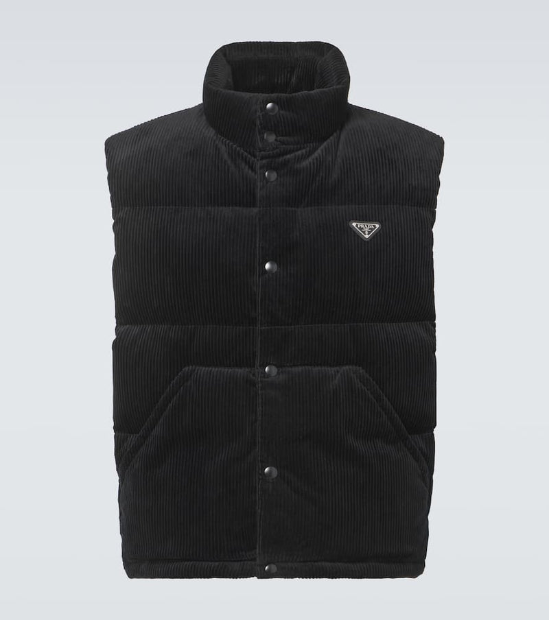 Prada Down-filled cotton corduroy vest