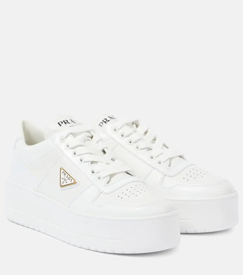 Prada Downtown Bold leather platform sneakers | LYBSTORE